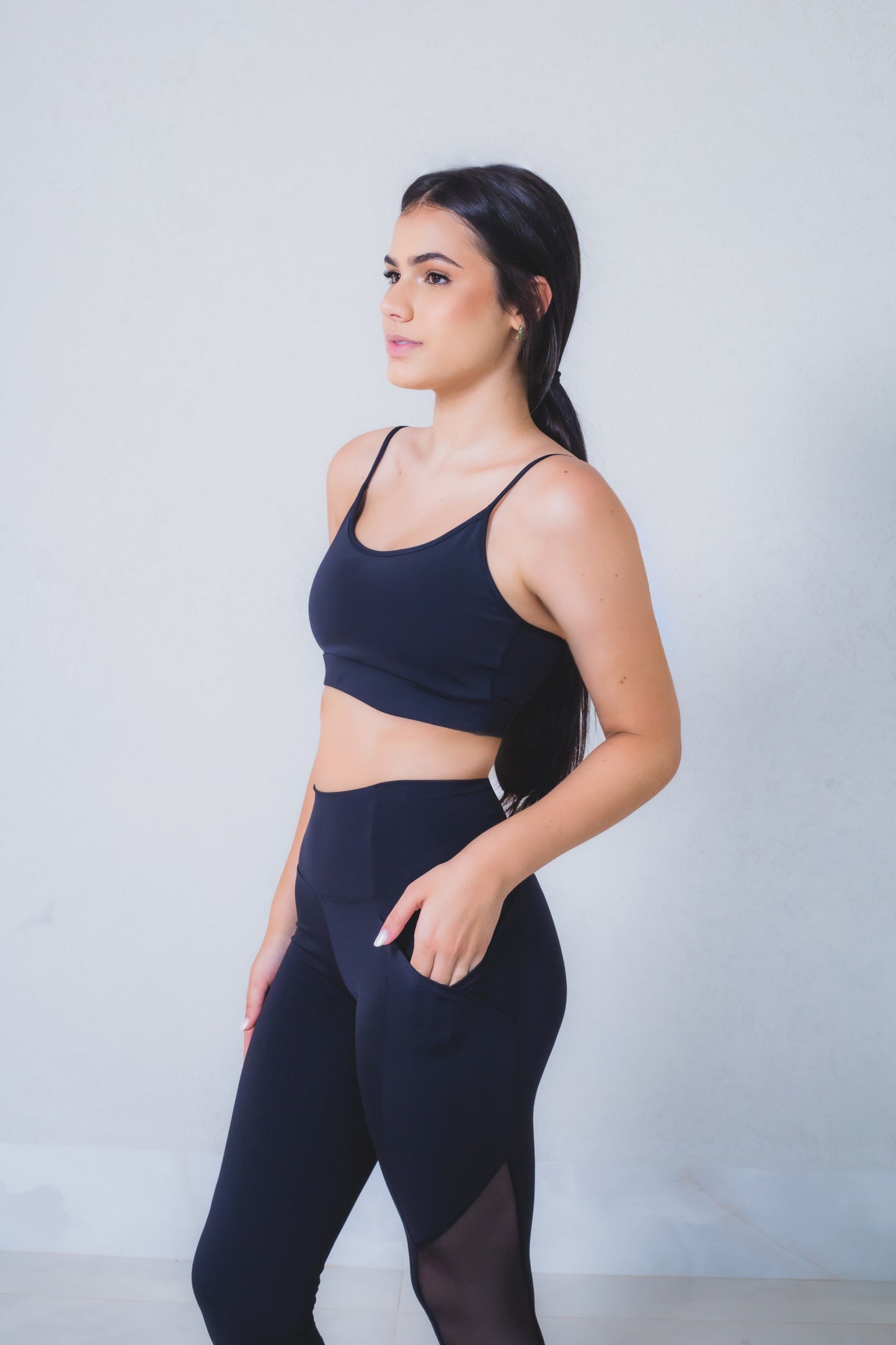 Legging Tulipa detalhe lateral em tule